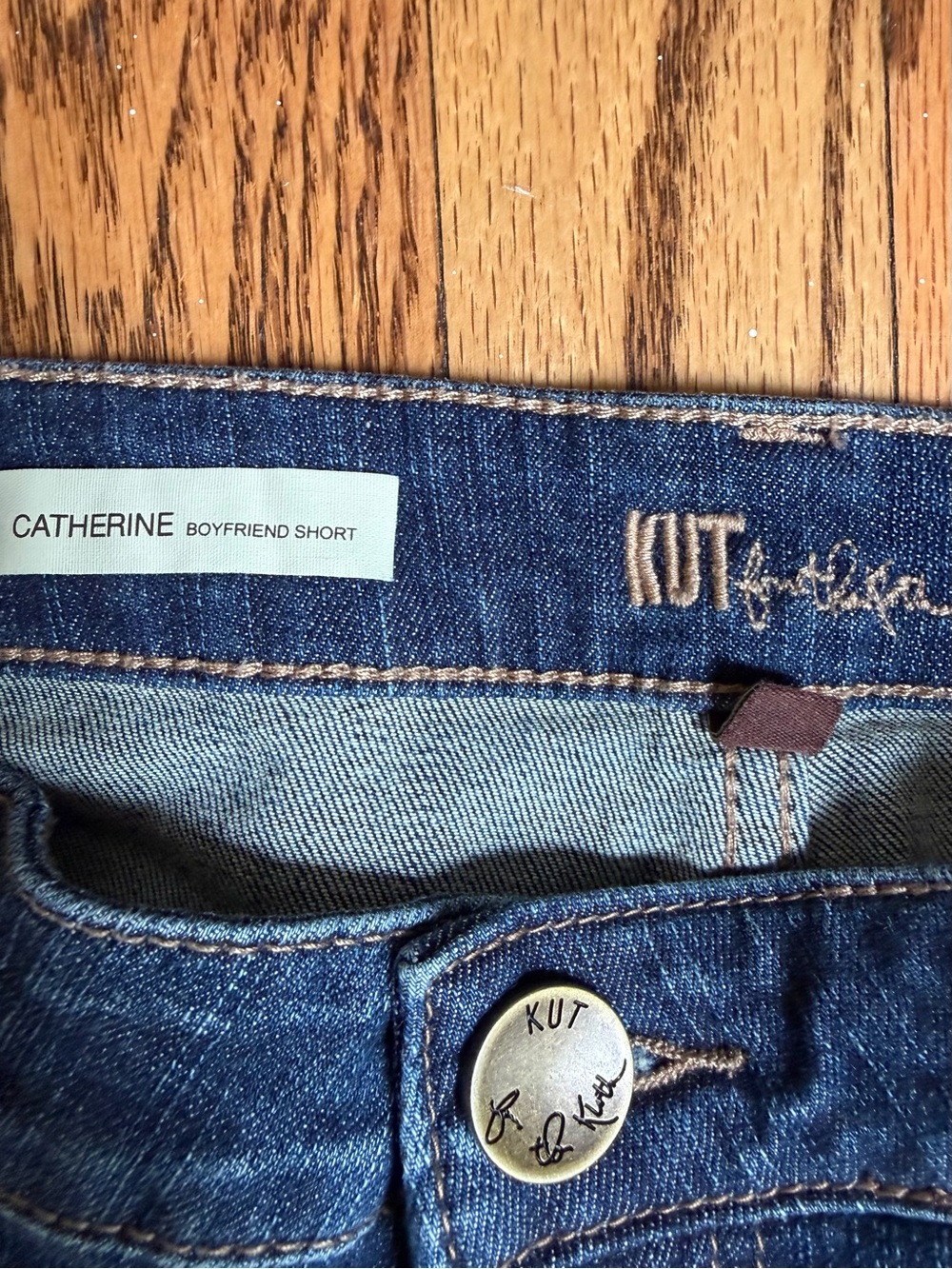 Kut from the Kloth Blue Denim Boyfriend Shorts - Picture 2 of 3